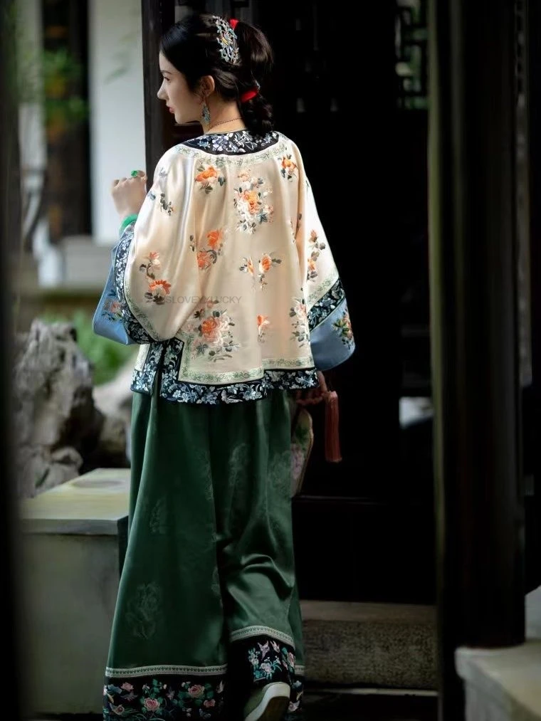 Chinese Traditional  Women Qipao Top Big Sleeved Hanfu Vintage Classical Hanfu Jacquard Blouse Camisa China Tradicional Mujer - Image 5