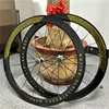 Rujixu-アルミニウム合金ロードバイクホイール,カーボンファイバーチューブ,ハブブレーキ,ディスクブレーキ,6パワール,700c, 30mm, 40mm, 50mm,深さ 2