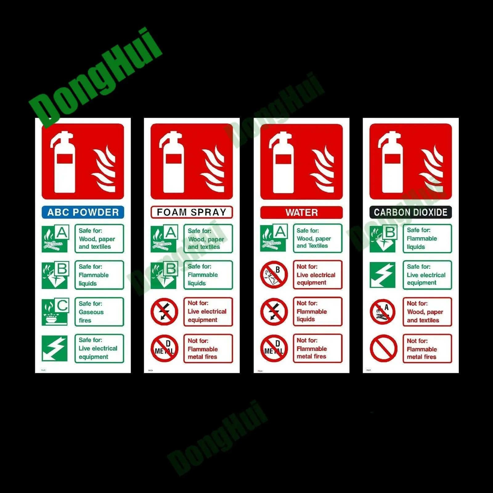 

Fire Extinguisher ID 75mm X 20mm Plastic Sign Warning Caution Danger Sticker For Workshops Construction Sites Factories Schools