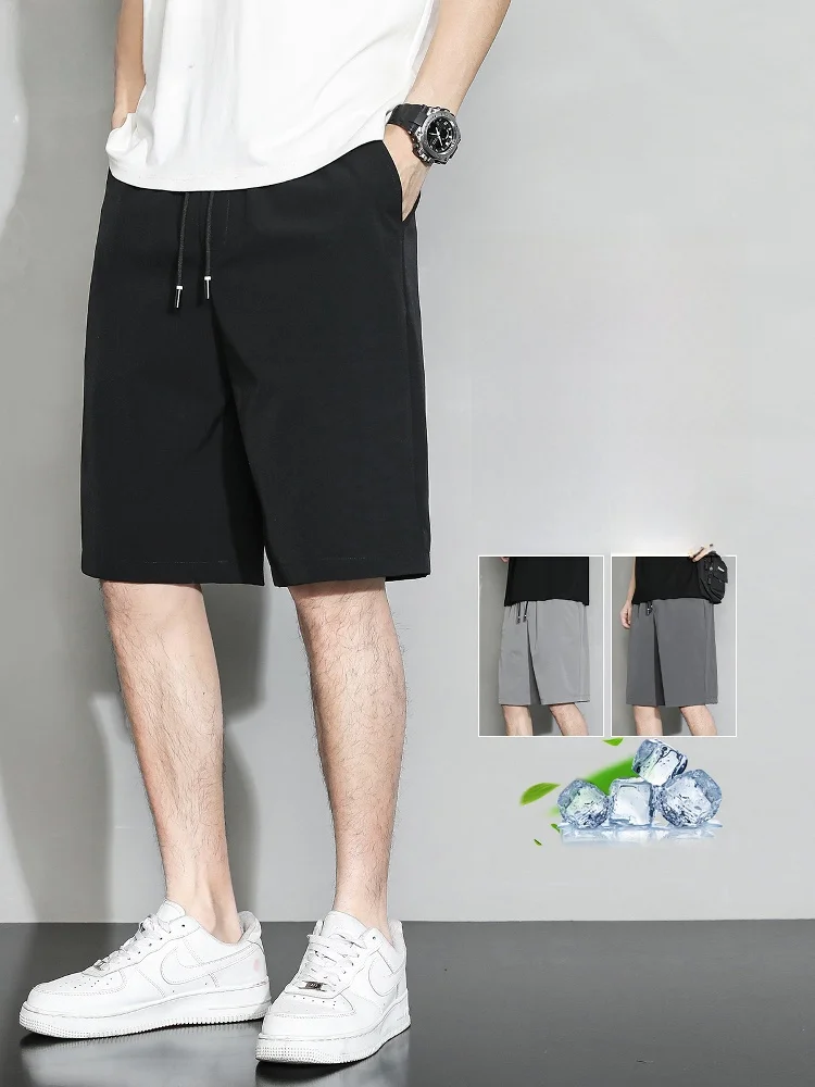 

Men's Ice Silk Qui Dry Sport orts Summer Casual Loose Faionable Five-Quarter Pants Youth Active Sle Polyester Fiber