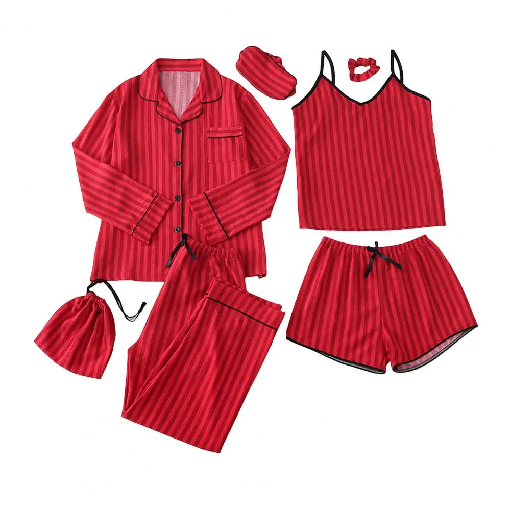 

Suspender Top Shorts Set Luxurious Satin Pajama Set with Cami Top Button Down Long Sleeve Top Shorts Pants Women's for Women
