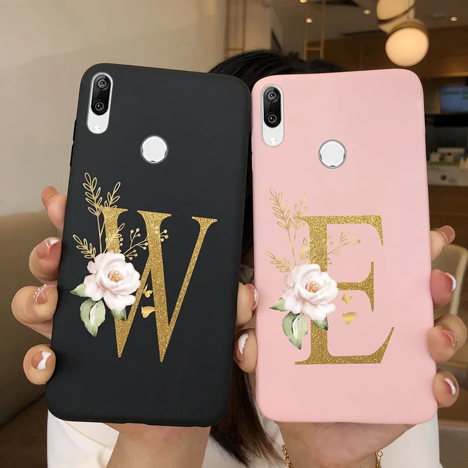 For Huawei Y7 Y7 Prime Pro 2019 Case Cute Letters Soft Slim Silicone Phone Back Cover Cases For Huawei Y7 Y 7 2019 DUB-LX1 Case