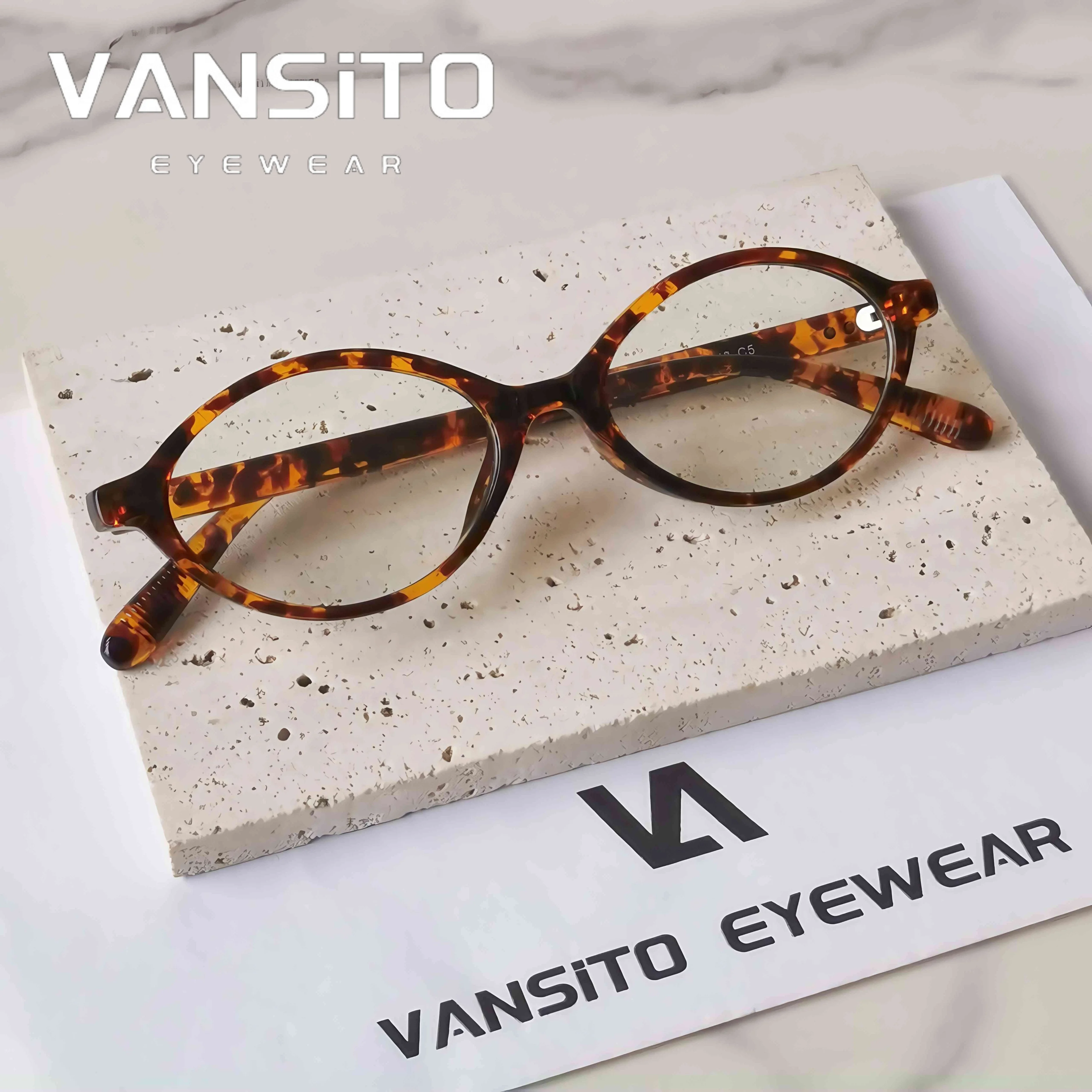 

VANSITO Ретро Художественная овальная маленькая оправа для очков Оптические линзы с рецептом