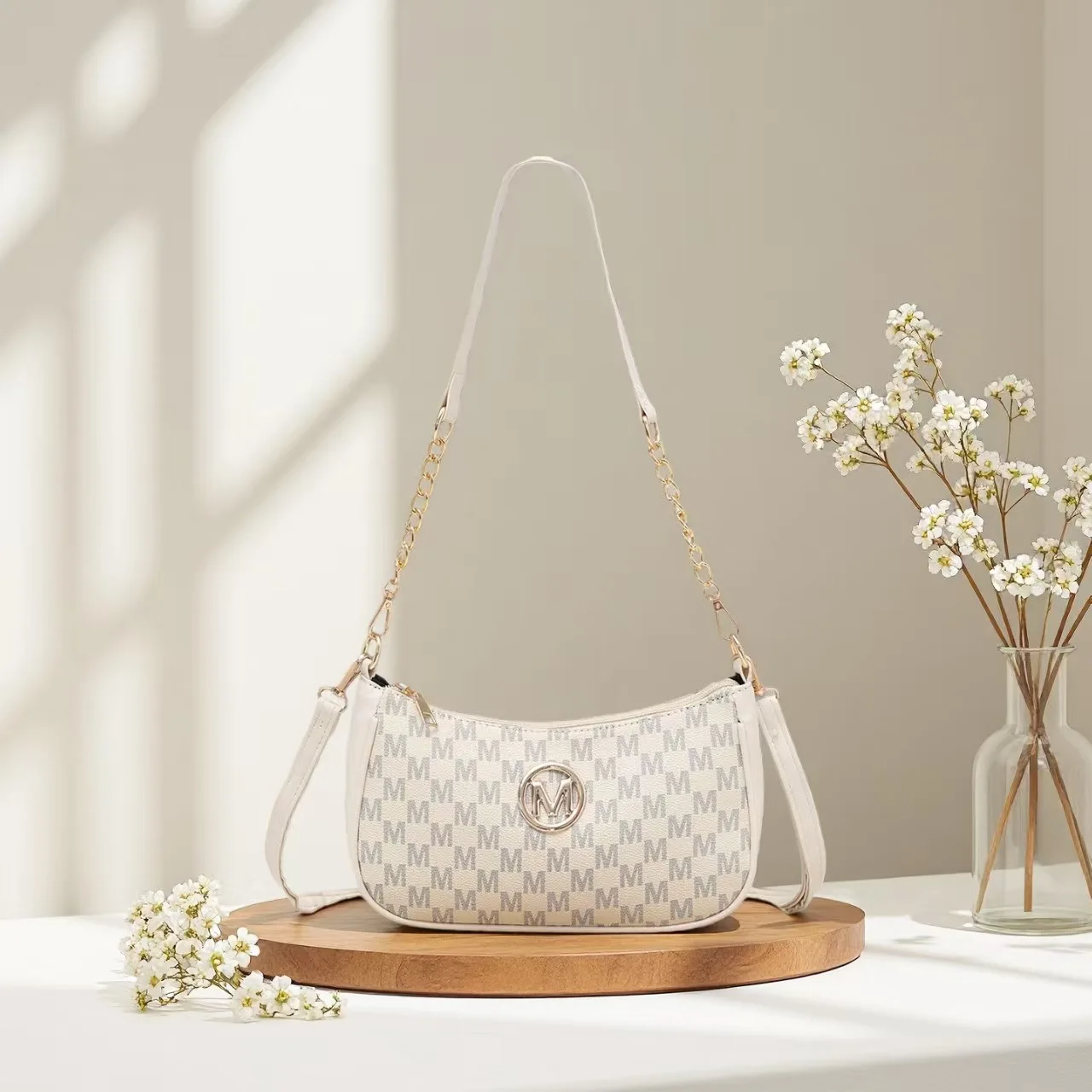 Handtasche im Vintage-Stil, Umhängetasche, verstellbarer Riemen, Damen-Messenger-Umhängetasche, elegantes Accessoire, Einkaufstasche, Geldbörse, schick – Detail 8