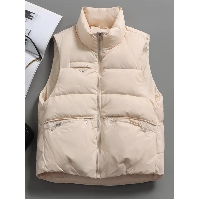 

plus Size 300 Pou Women's Thiened Loose Svel Stand Collar Vest Autumn Winter Outerwear Faion plus Size Clothing