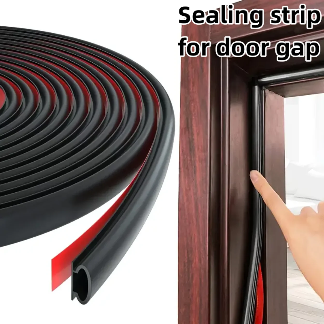 

10*6mm 6m/1Roll Self Adhesive Anti-Collision Sound Insulation Weather Sealing Strip - Window & Door Dustproof Soundproof Tool