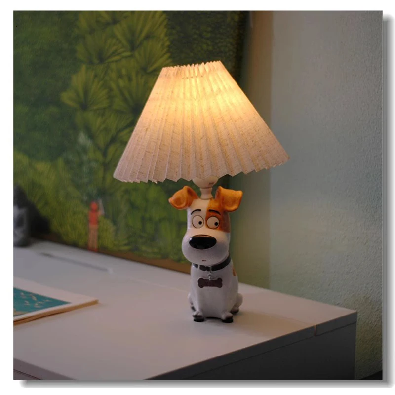 Cute Puppy Kitten Table Lamps Children's Room Animal Lamp Cartoon Creative Baby Room Boy Girl Bedroom Bedside Animal Table Light