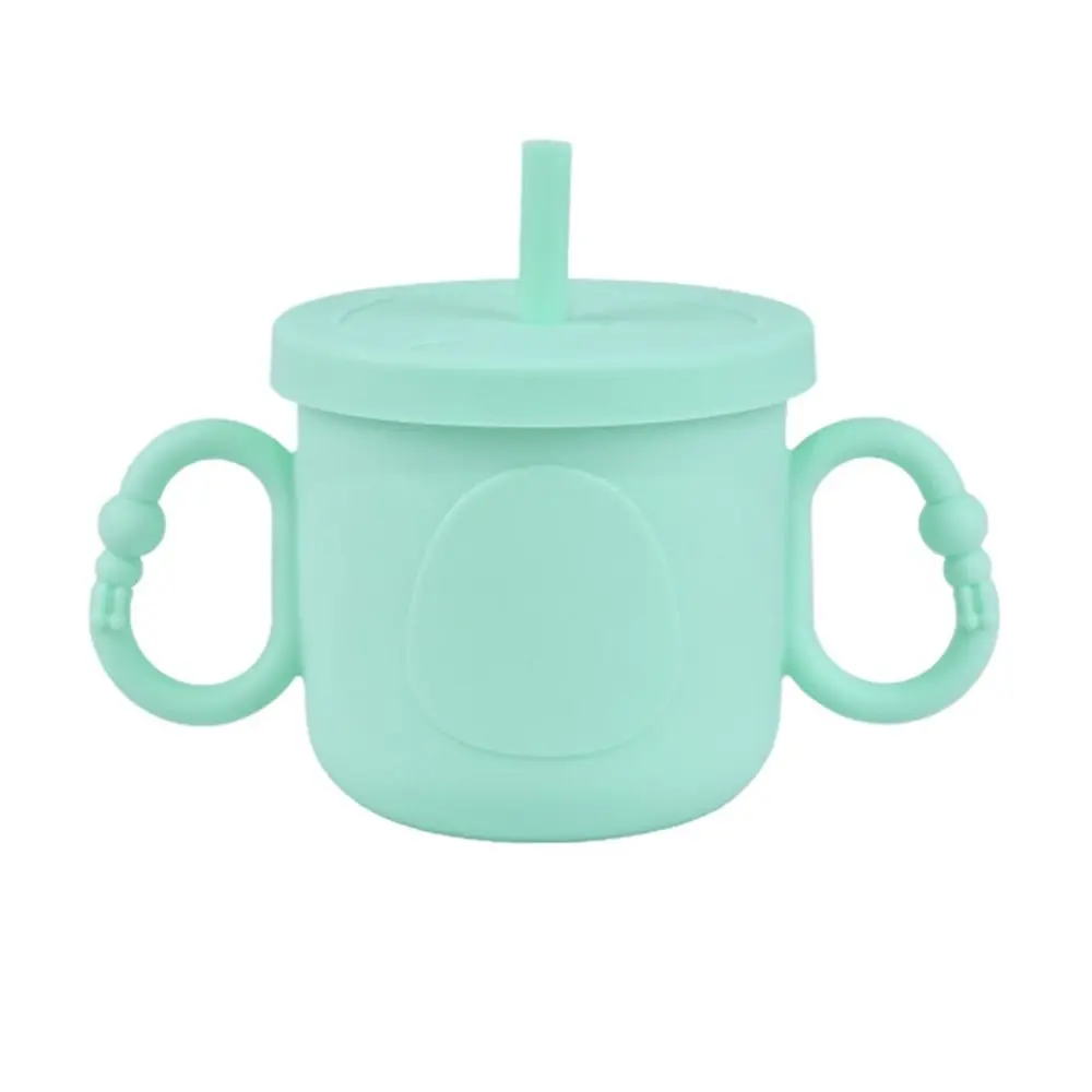 

BPA Free Silicone Baby Training Cup Portable Double Handle Toddler Sippy Cups with Lid 200ml Toddlers Straw Water Bottle Kid