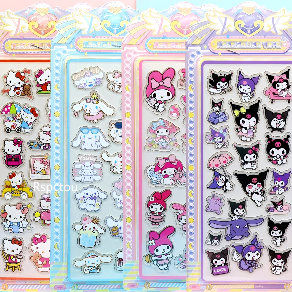 Kawaii سانريو ثلاثية الأبعاد منتفخ ملصقات لطيف أنيمي كورومي بلدي ميلودي سينامورول فقاعة ملصق الأمتعة الزخرفية المحمول الشارات لعبة هدية