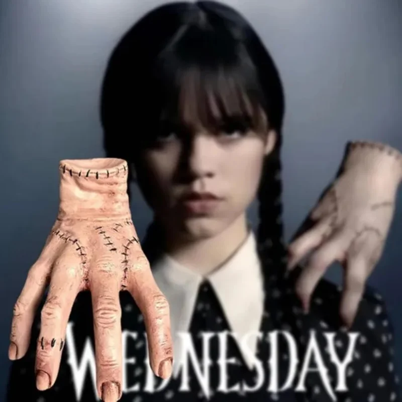 

2023New Horror Wednesday Thing Hand Toy From Addams Family Latex Figurine Home Decor Desktop Craft Holiday Party Costume Prop