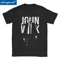 Camiseta Vintage de John Wick para hombre y mujer, Camisa de algodón puro con cuello redondo, manga corta, 4XL, 5XL