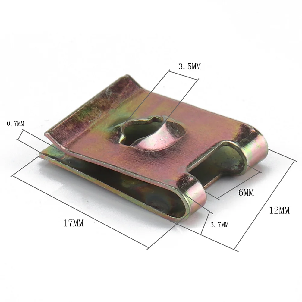160 قطعة مشبك الربيع على شكل حرف U دراجة نارية هدية لوحة الذاتي التنصت المنغنيز الصلب U الجوز السحابات لسلك الوفير #6