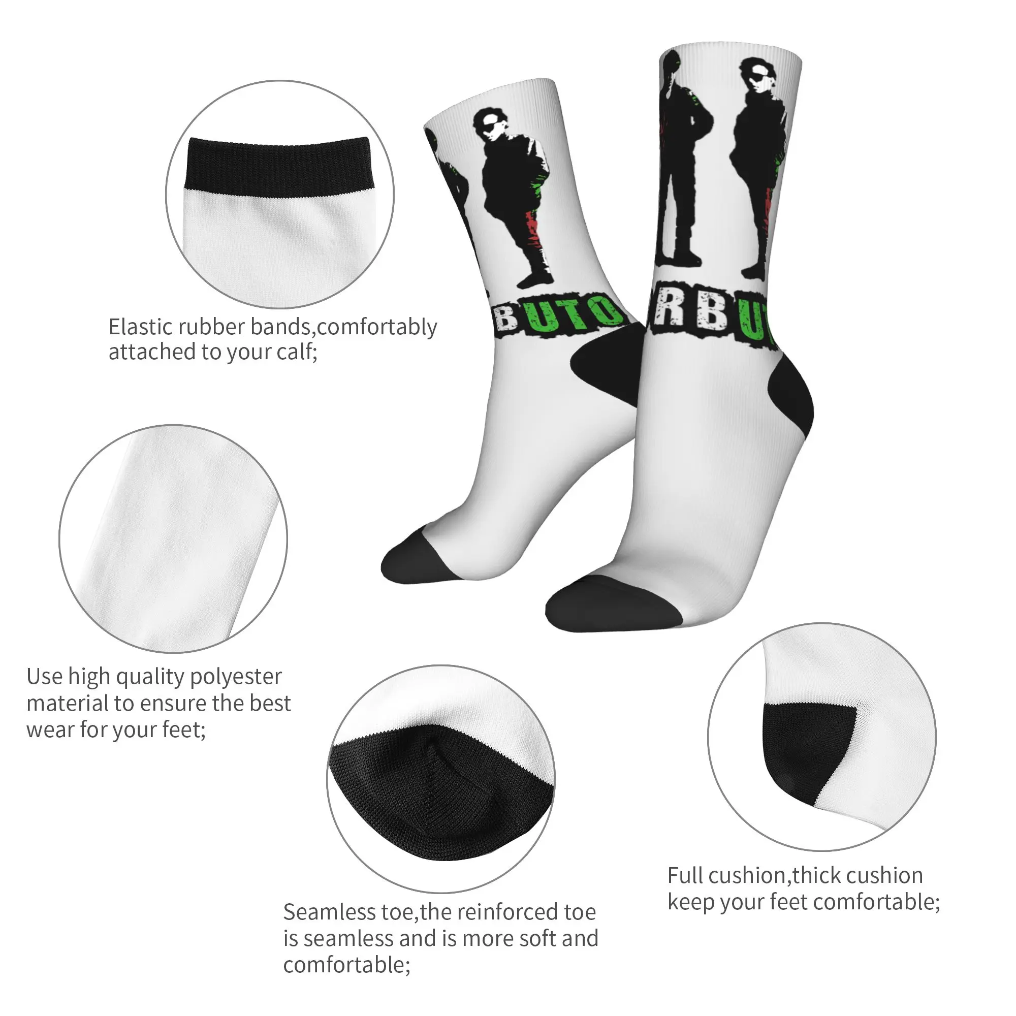 Eskorbuto meias góticas mulheres homens quentes meias macias primavera correndo personalizado anti skid meias presente de aniversário