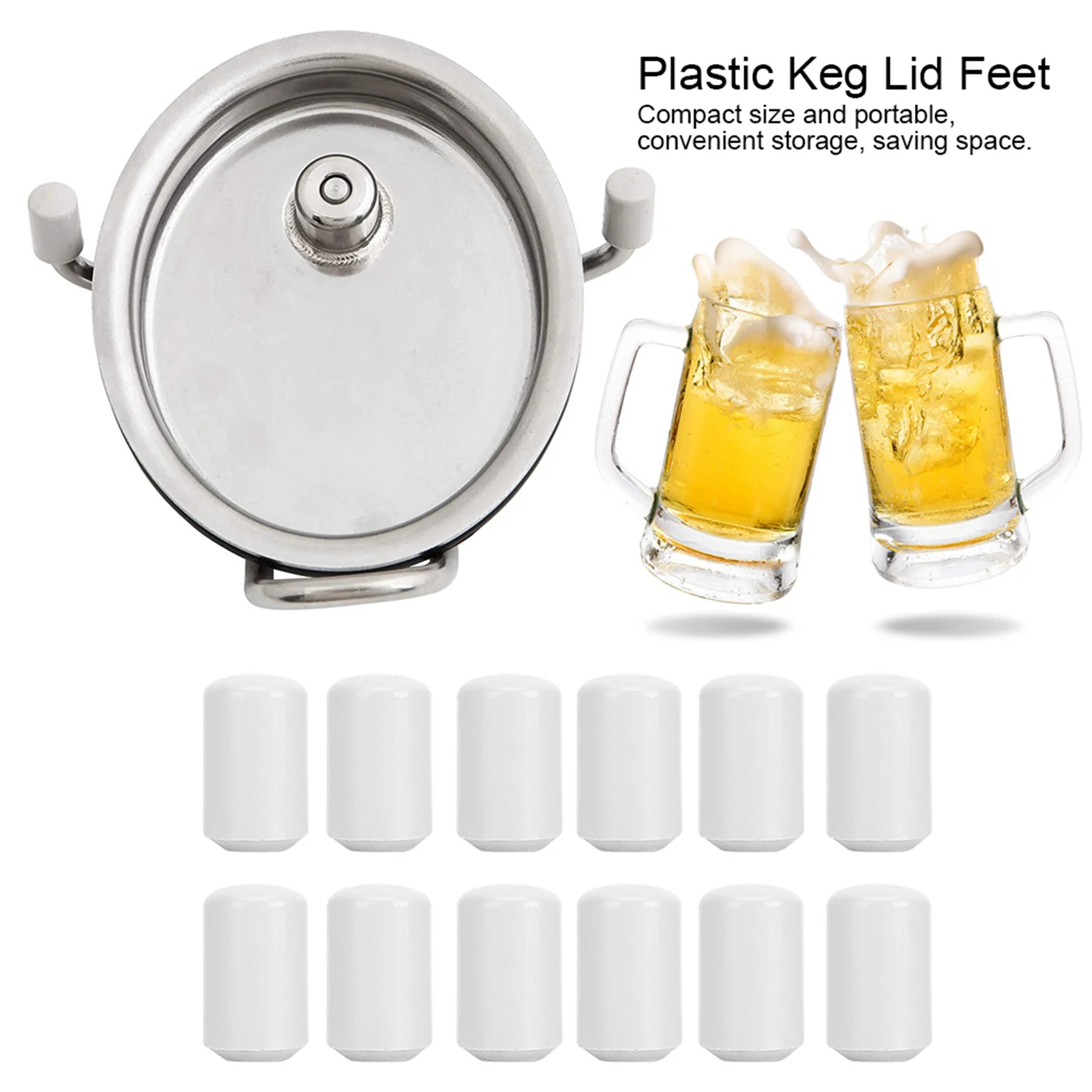 12PCS Plastic Beer Keg Lid Feet Replacement for Homebrew Beer Keg Parts Kegging Hardware Tool