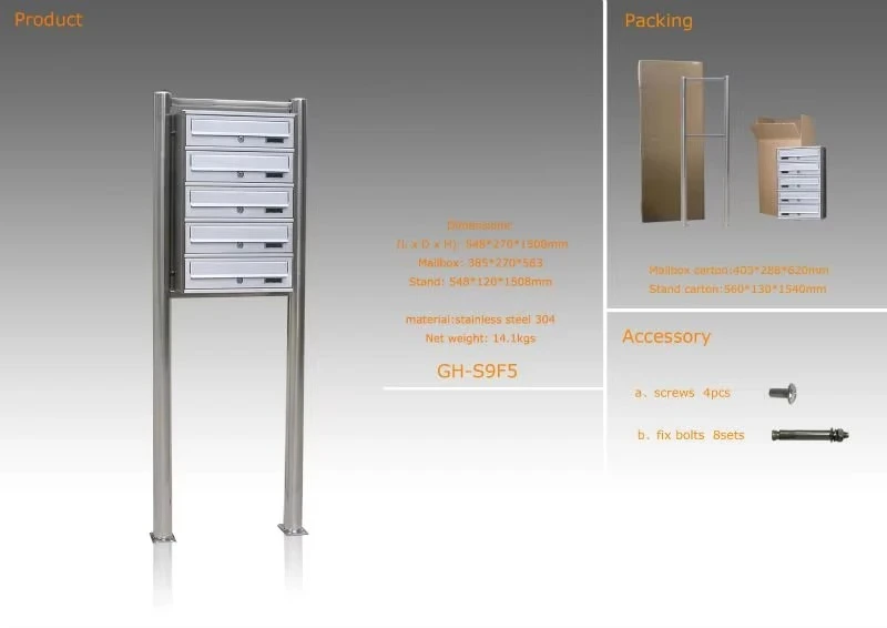 Commercial Architectural Steel  Mailbox With Stands for Sale