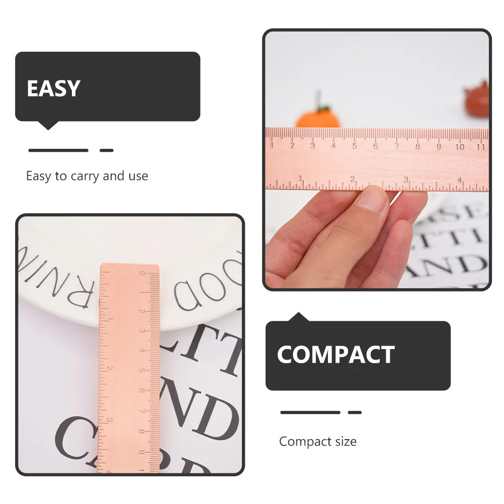 Professional Copper Straight Ruler Accurate Centimeter Scale for Learning Teaching Measuring Drawing Cutting Portable Sturdy