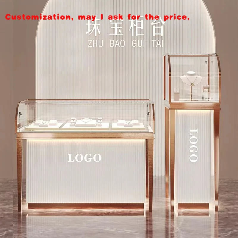 

на заказ.Бутик-витрина для ювелирных изделий Ювелирный магазин Роскошный дизайн стойки с витриной Набор ювелирных шкафов