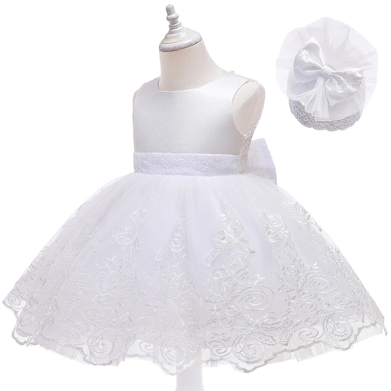 Baby Girl Dress Sequin Bow Mesh Tutu Dress Girl baptism Birthday Party Lace Princess Dress Baby Girl Dress Gown Costume Clothing