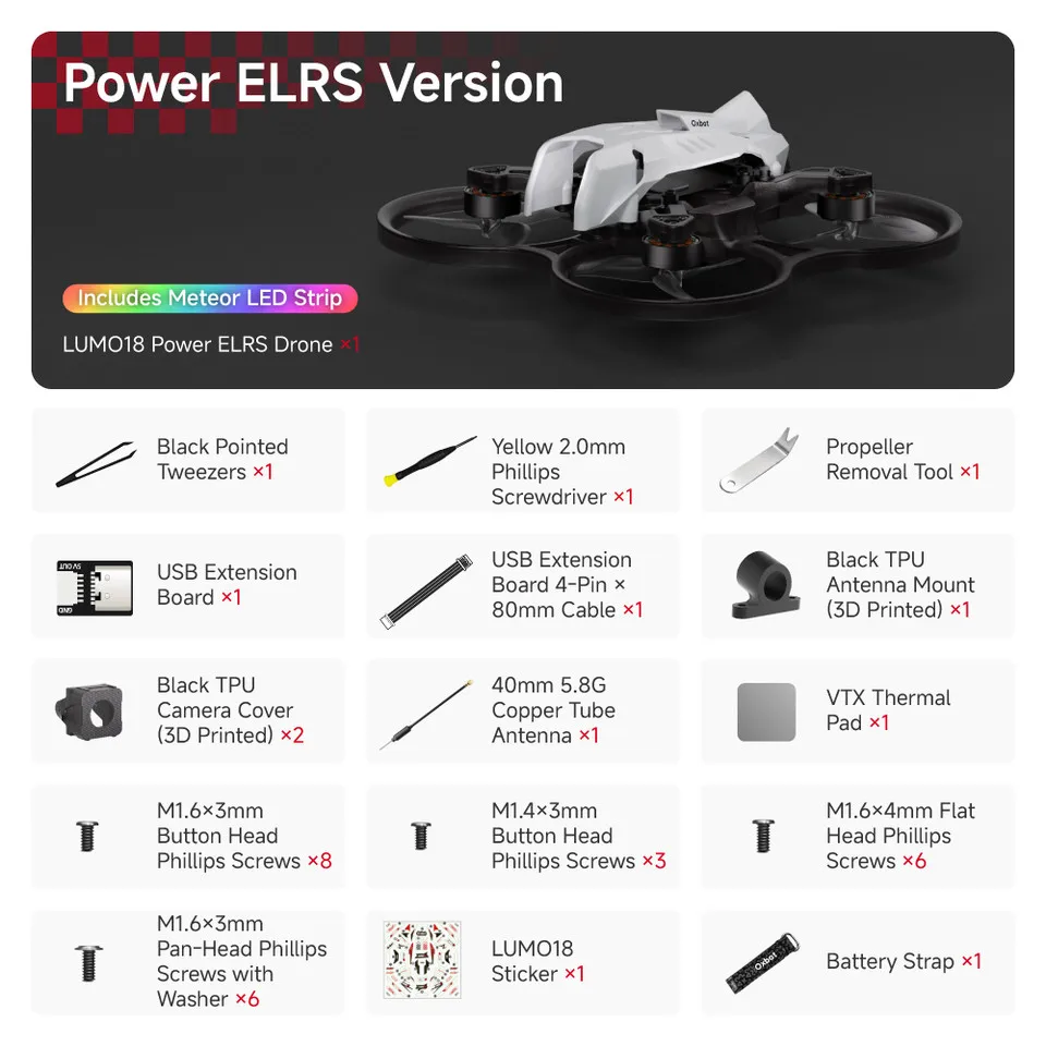 Oxbot Lumo18 FPV Freestyle 1.8-inch O4 HD SpeedyBee App Parameter Setting for FPV Freestyle Racing DIY