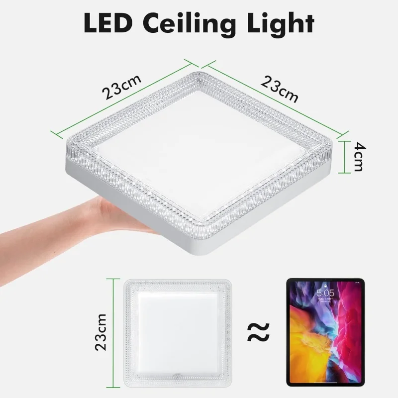 LED Ceiling Light 24/36W/48W CCT Crystal-Style Ceiling Lamp for Living Room Bedroom Dining Room  Indoor Home Lighting AC85-256V