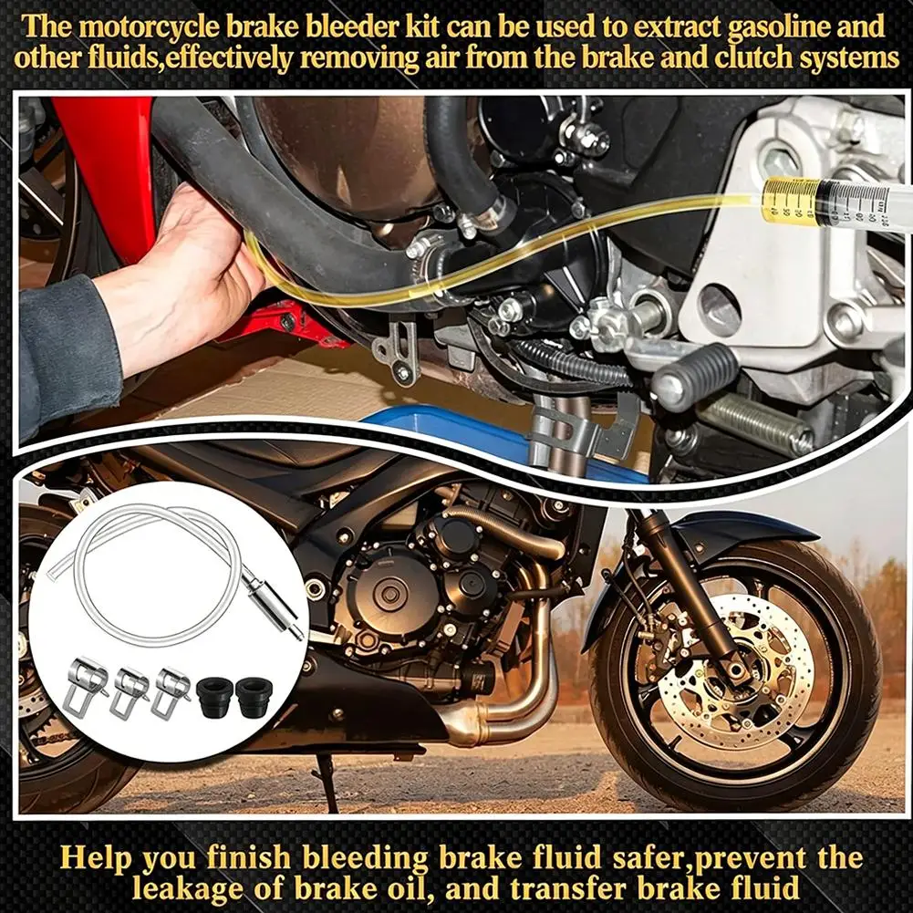 100 ml Motorrad-Hydraulikbremsen-Entlüftungsset, Spritze mit 50 cm Schlauch, universelles Entlüftungswerkzeug für Motorräder und Roller – Detail 12
