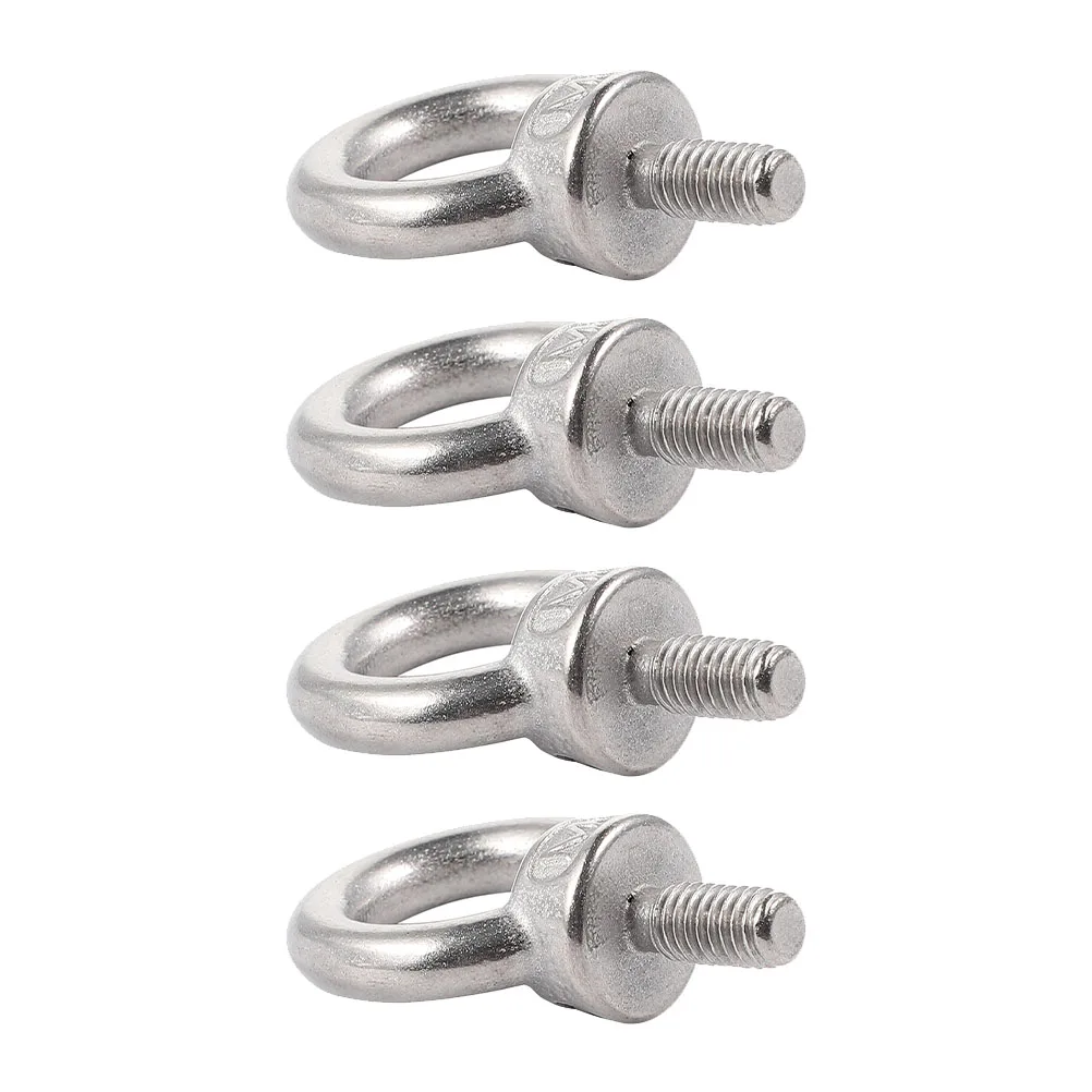 

4 Pcs Stainless Steel Eye Bolts Corrosion Resistant Heavy Duty Lifting Hooks For Decorations Flower Pots