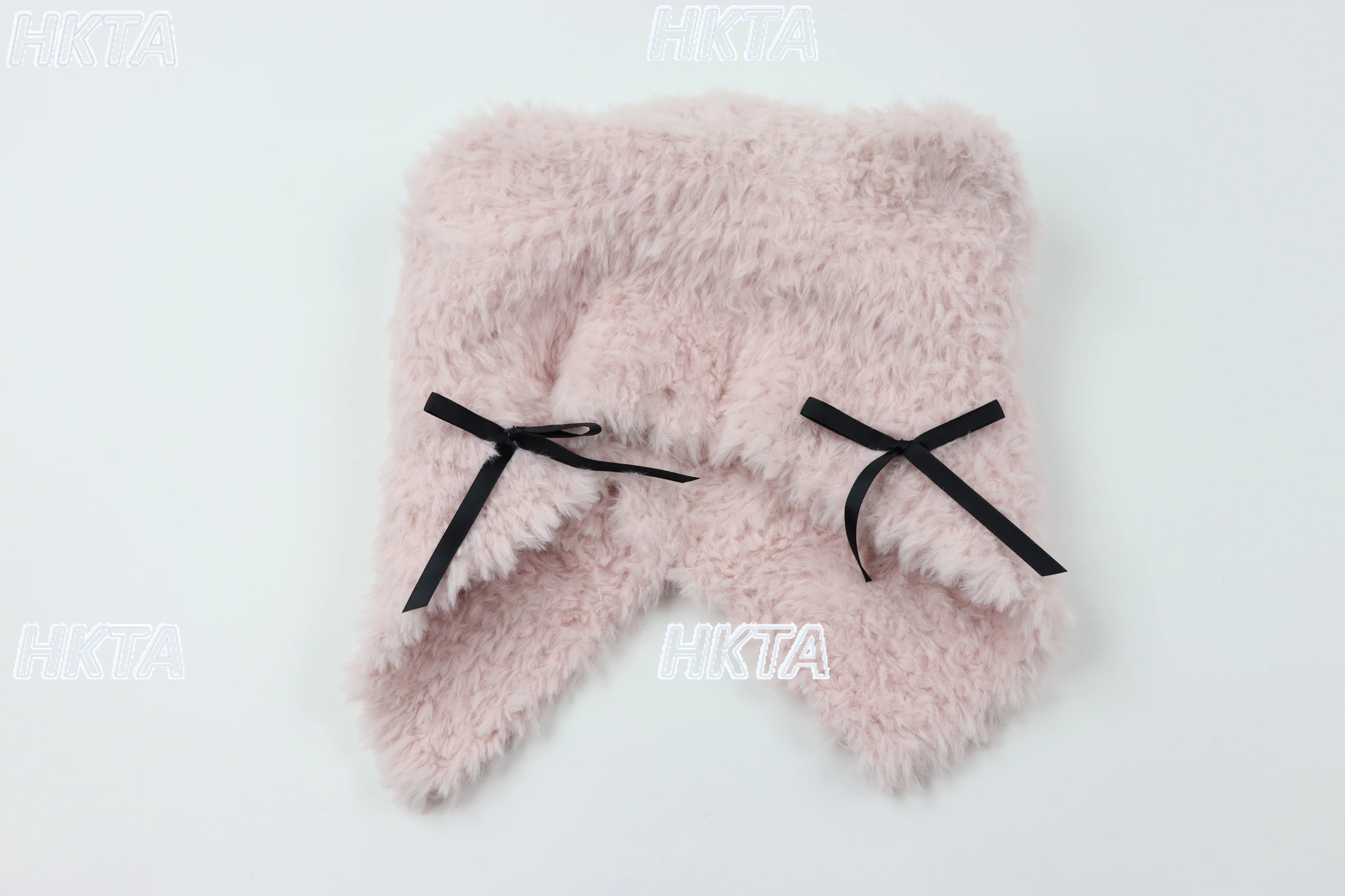 Japanese Style Hat Cat Ears Solid Color Cute Girl Lolita Bow Hats Scarves Women 2025 Winter New Warm Plush Scarf Cap Set Female