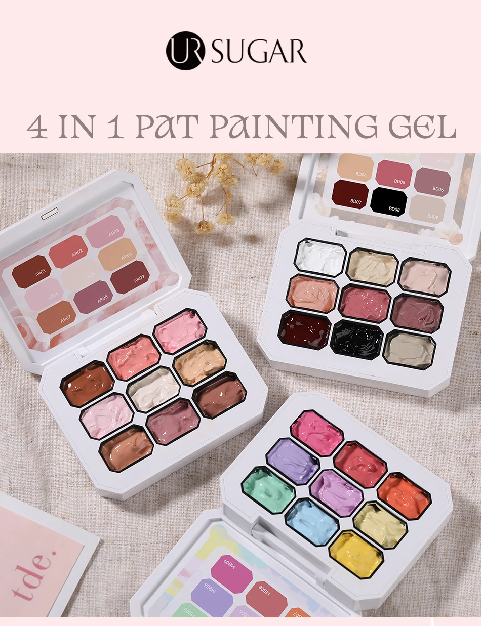 UR SUGAR 9 Farben Pat Painting Gel Nail 4 In 1 Semi Permanent Soak Off UV LED Nails Wird für Farbverlaufsstempelmuster verwendet – Detail 2