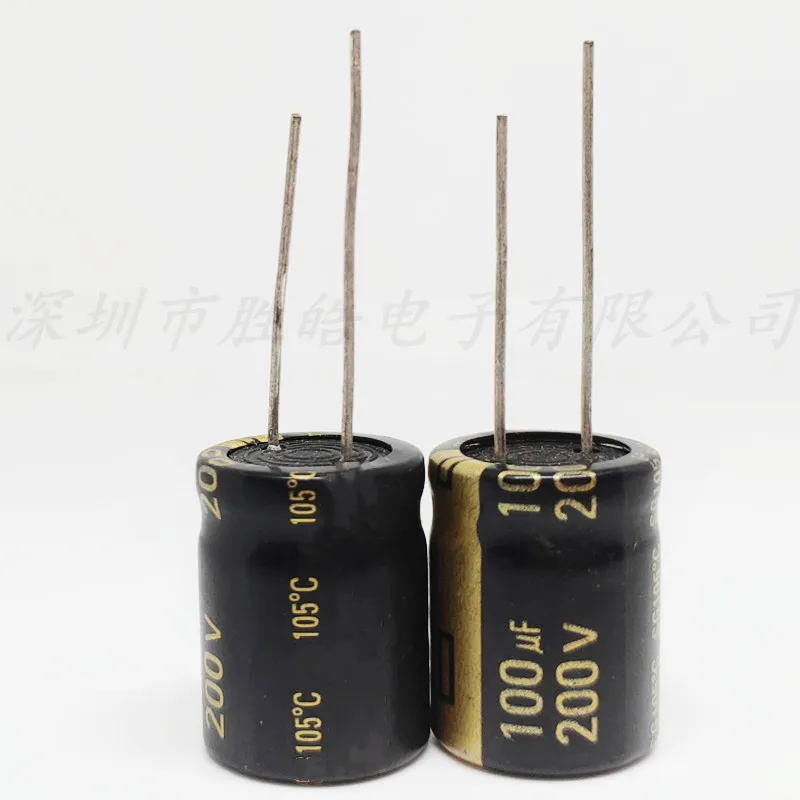 （10PCS） 200V100uF    High Ripple Current  Volume： 18x20mm   200V100uF  Aluminum  Electrolytic  Capacitor