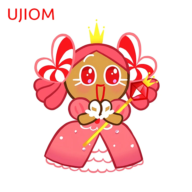 UJIOM 13cm × 10.7cm Cookie Run Pink Princess Wall Sticker Chibi Personality Design Decals Nice Refrigerator Laptop Decoration