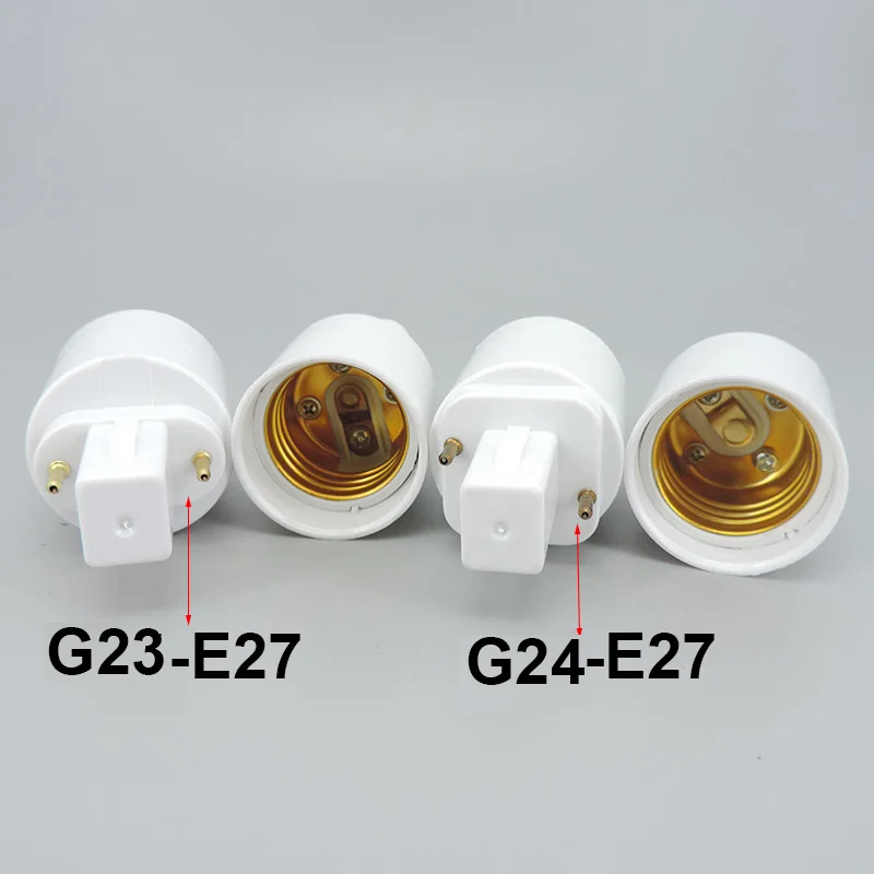 ABS LED G23/G24 To E27 Adapter Socket Halogen CFL Light Lamp Base Converter G23 to E27 Bulb Holder Adapter 2pin 85-265V