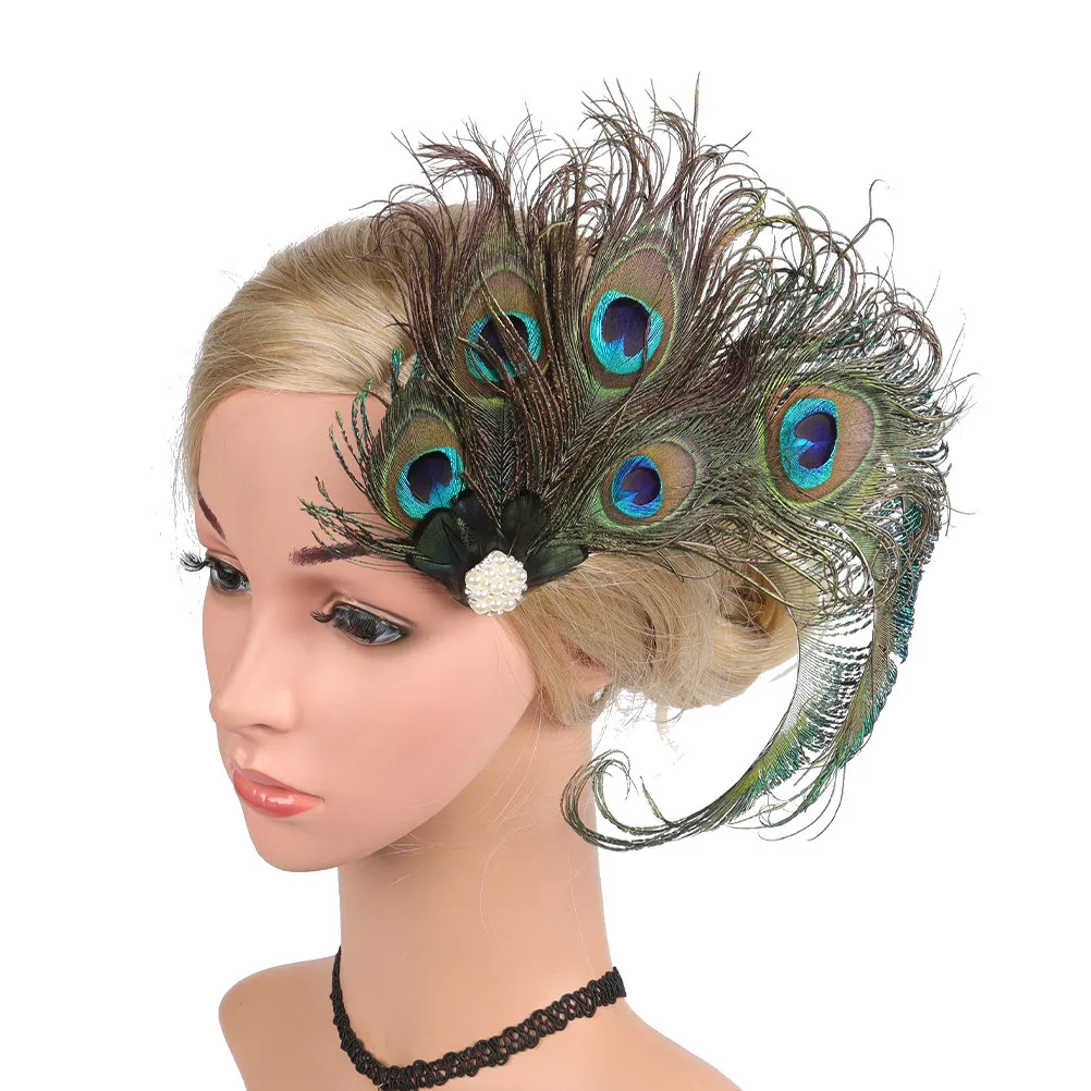 

Заколка-фасцинатор для волос женская, элегантная, винтажная, в стиле 1920-х годов, головной убор для свадьбы, бала, танцев, шляпка