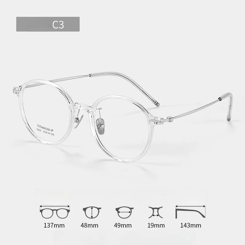 F DRACON Titanium Round Eyeglass Frame, Unisex