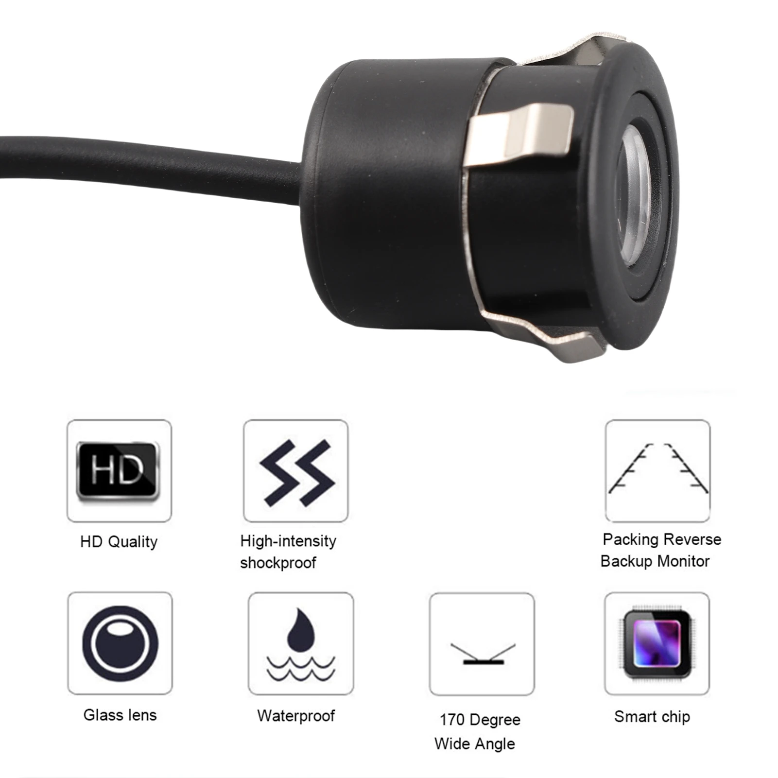 170° Wide Angle Wired Waterproof Mini Color CCTV CCD Camera for Car parking reverse backup camera