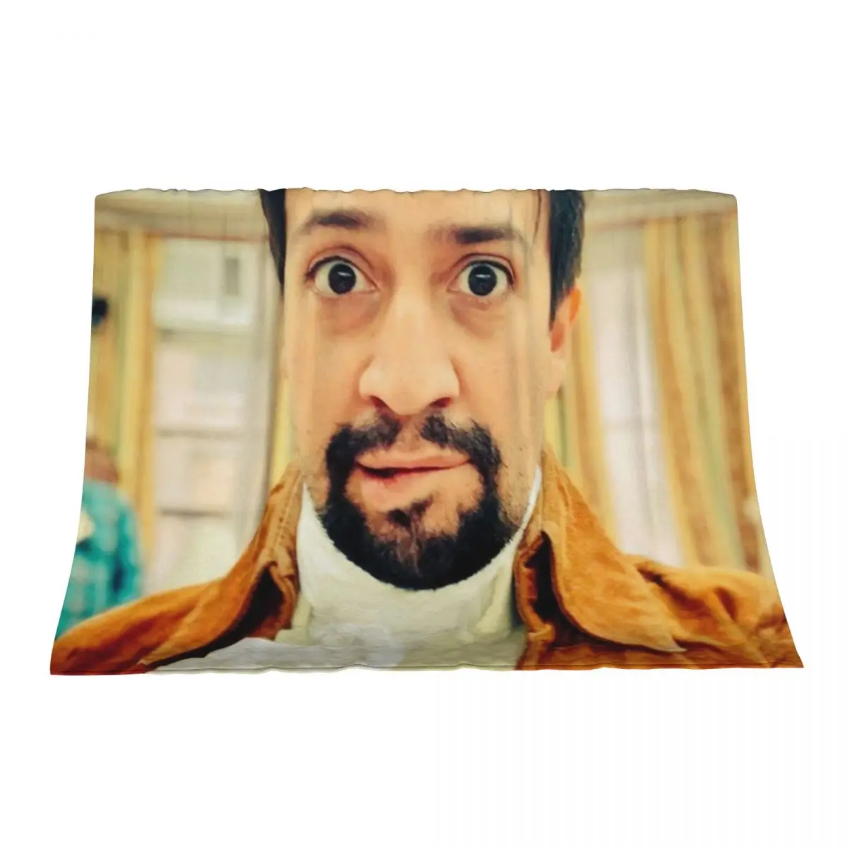 

Lin Manuel Miranda Biting His Lip Throw Blanket Plush Vintage Thin Tourist Blankets