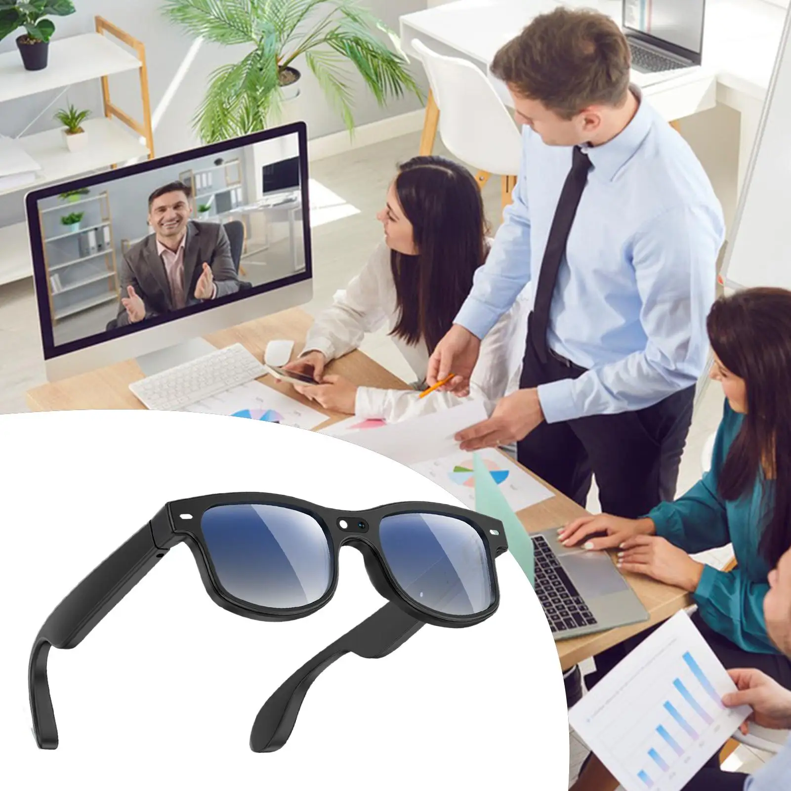 نظارات كاميرا مضادة للاهتزاز، نظارات شمسية ذكية تعمل بالذكاء الاصطناعي للعائلة والأصدقاء والرجال والعمل في المنزل والفصول الدراسية الداخلي والخارجي