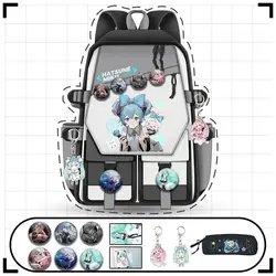 Hatsune Miku New Creative Cartoon Print Waterproof Large Capacity Lightweight Backpack for Male and Female Students Holiday Gift