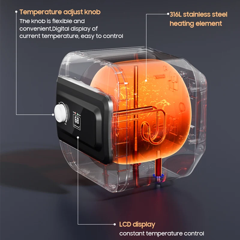 새로운 15L 1.6kW 사각형 주방용 온수기 샤워 전기 온수 저장 탱크 욕실용 온수기