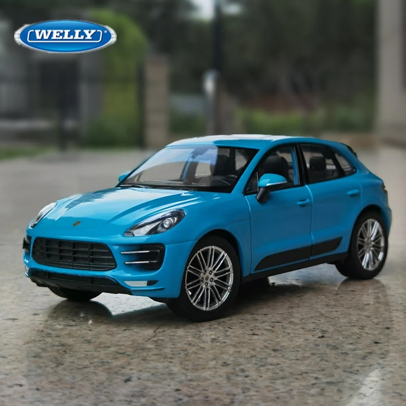 WELLY 1:24 Porsche Macan Turbo SUV Alloy Car Model Diecast Metal Vehicles Car Model High Simulation Collection Children Toy Gift