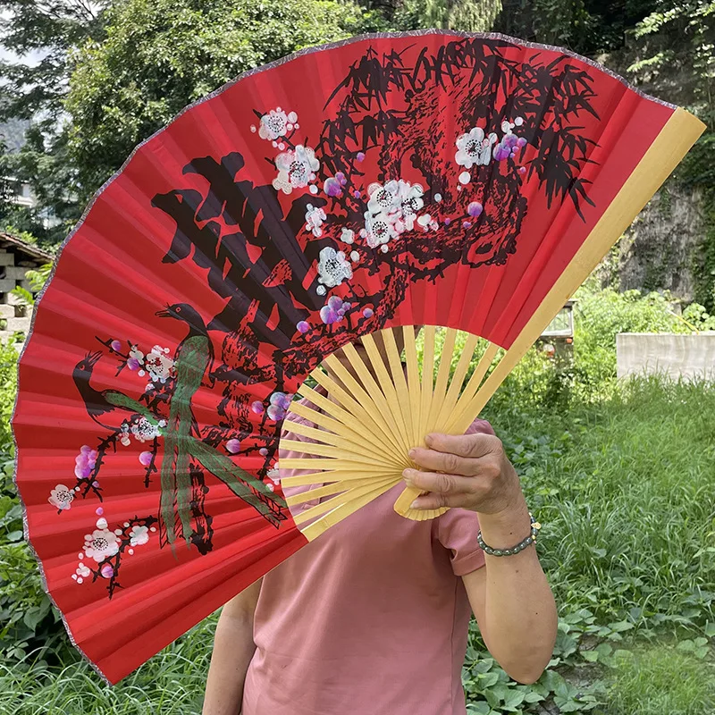 50x90cm Chinese Style Props Fan Studio Photography Stage Hanging Decoration Fan Gift Fan Double Xi Wedding Favors And Gifts - Detail 1