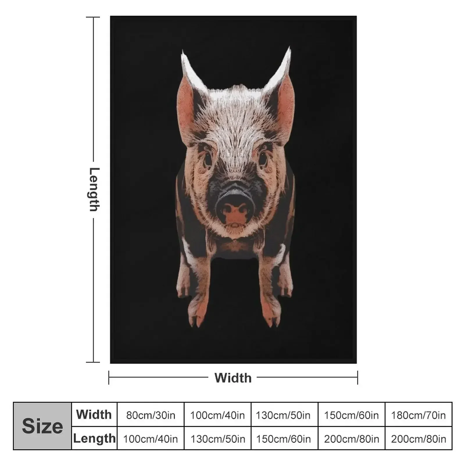 spotted piglet, baby animal motifs, cute animal outfits Throw Blanket Decoratives Baby Blankets