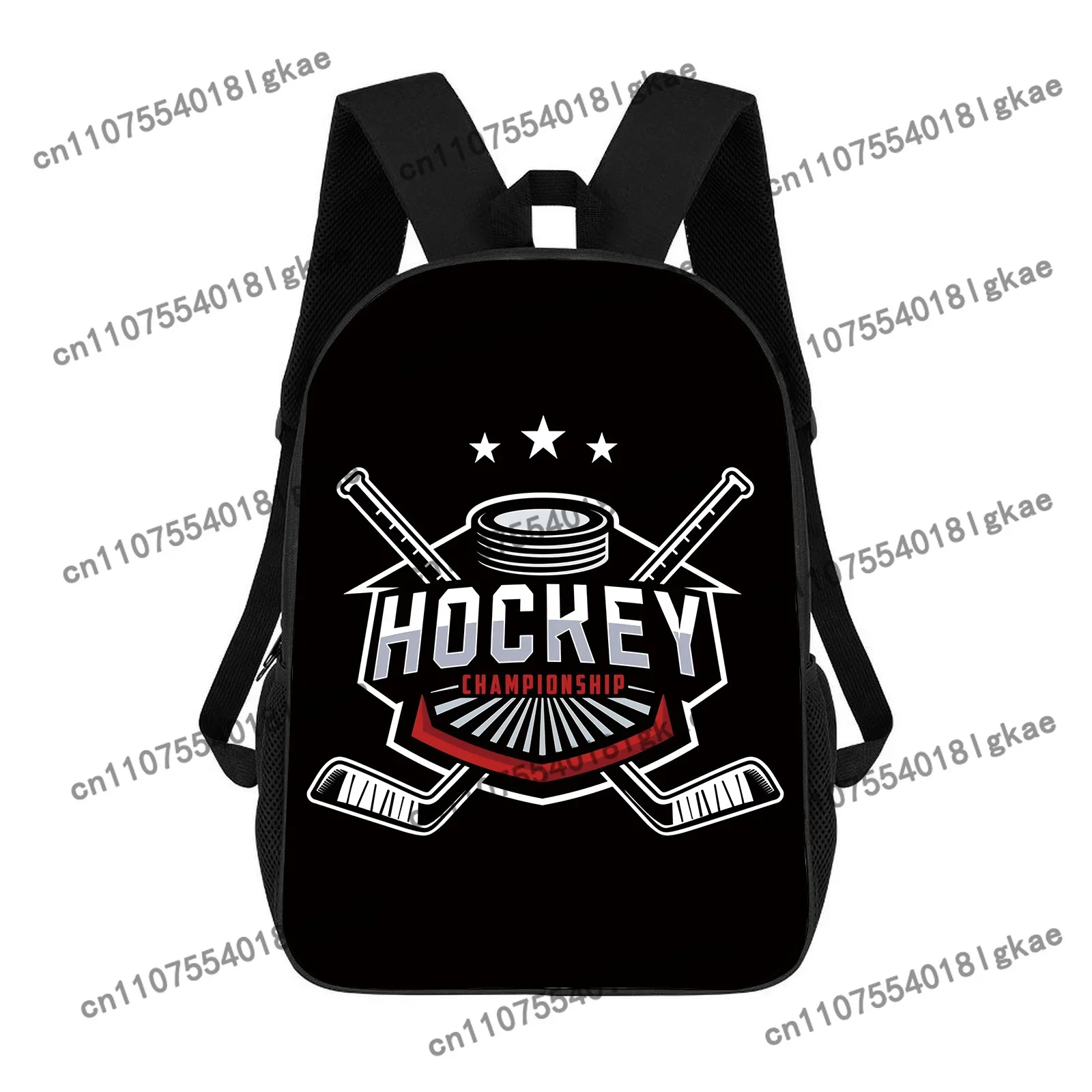 1pc 17 inch Digital Print Lightweight Black Backpack | Adjustable Shoulder Strap, Unisex, Casual Travel and Commuter Bag, Zipper