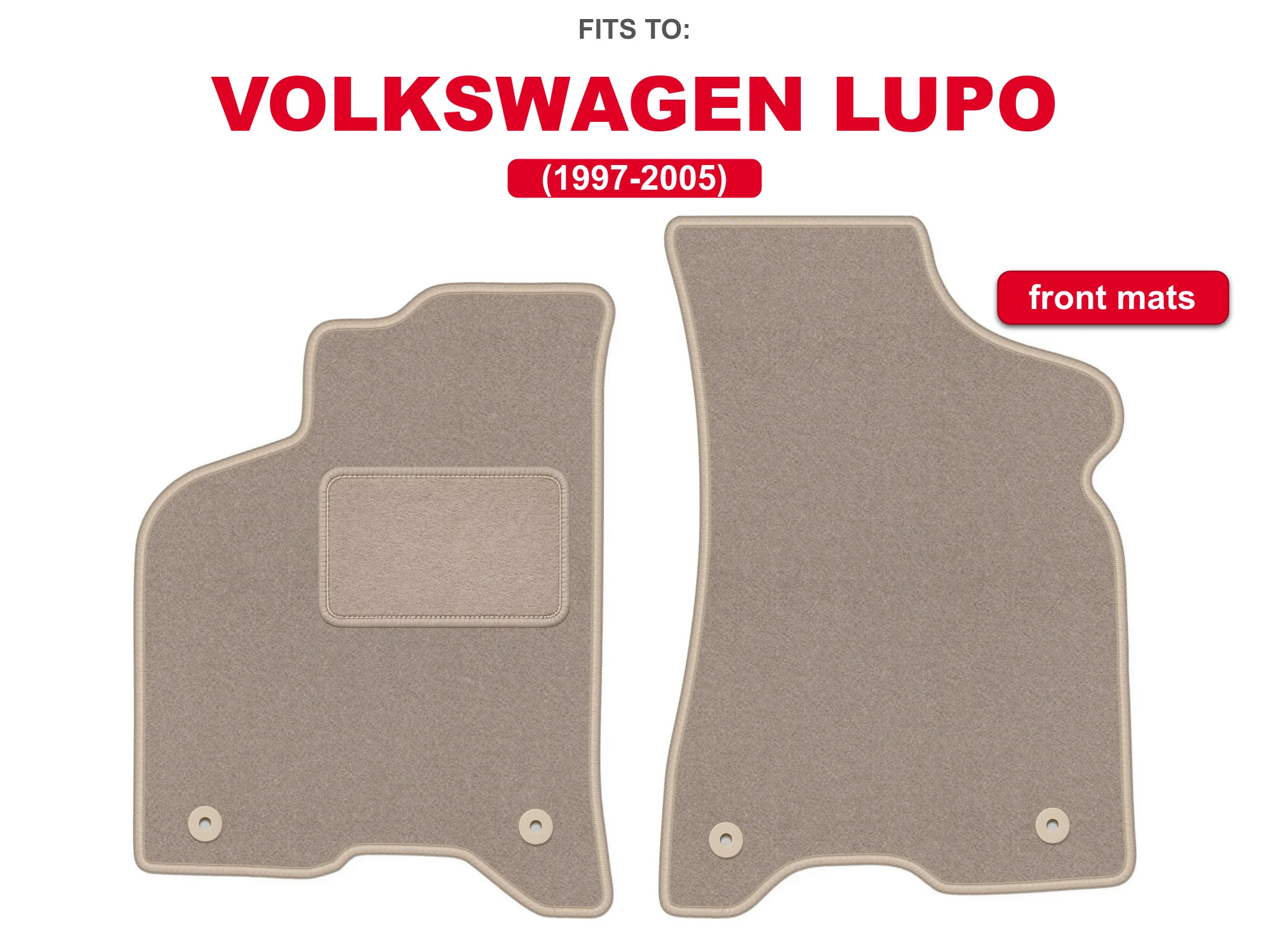 Velour vloermatten voor: Seat Arosa 1997-2005 hatchback beige set auto vloermatten voor voertuigvloer