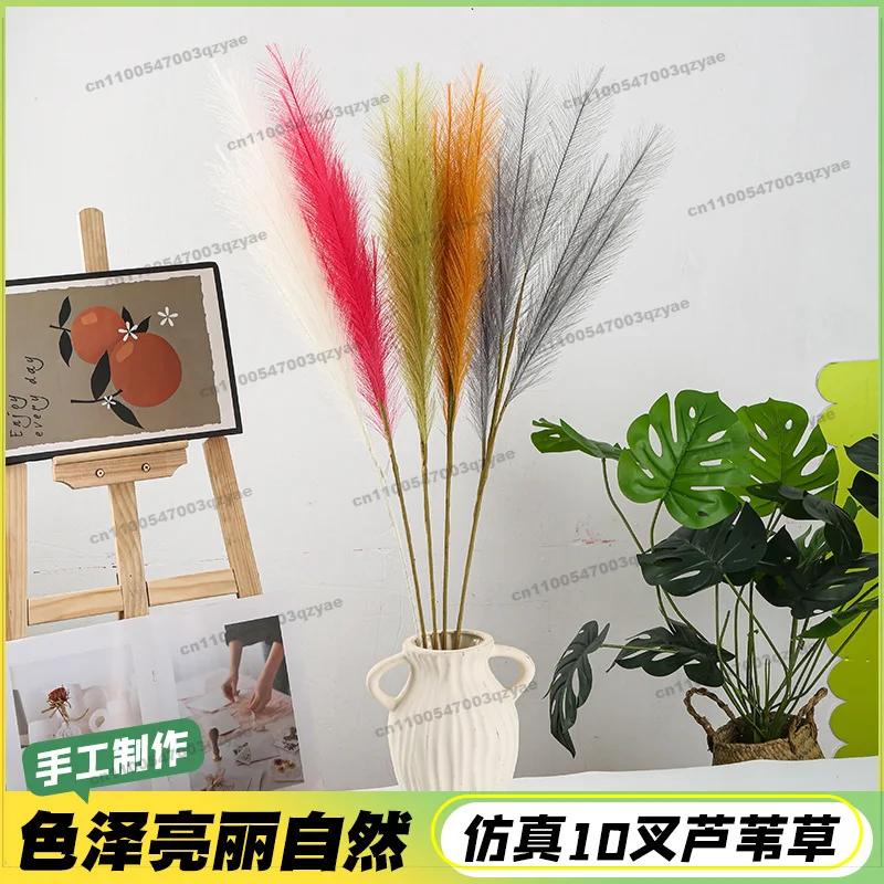 10PCS Simulation Artificial Pampas Reed Fake Flower 86cm Long Cuttings Grass Home Wedding Decoration