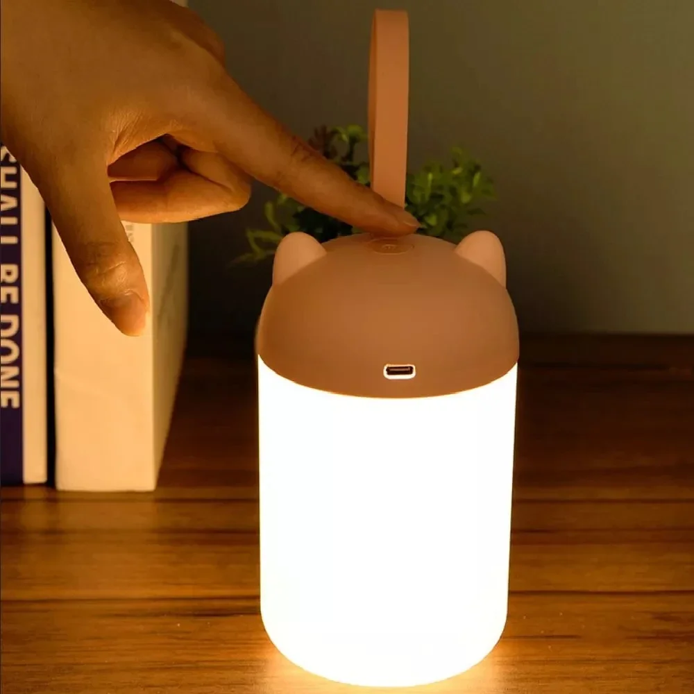 Cute Touch Night Light USB Rechargeable Baby Eye Protection Lights Portable LED Home Wake Up Bedside Lamp For Room Lighting