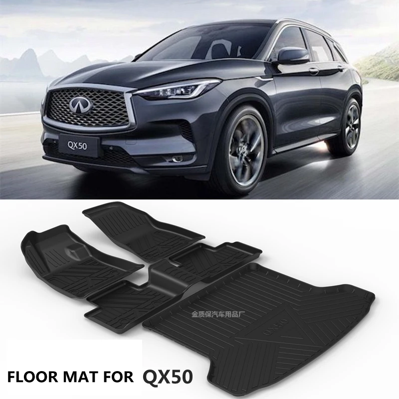 Use for Infiniti QX50 car carpet QX50 car floor mats QX50 trunk mat Full Set Trim to Fit For QX50 waterproof floor mats