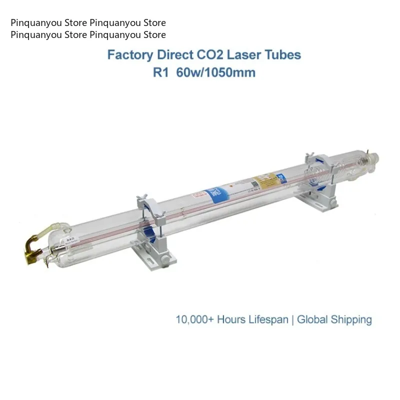 R1 Laser Tube 65W 80W, 1050mm Length Replacement Parts for Industrial Laser Cutting Machines