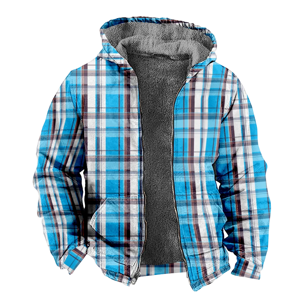 Men's Winter Jackets Coats,plaid casual Pattern Cotton Clothes Overcoat Zippered HOLIDAY Shopping