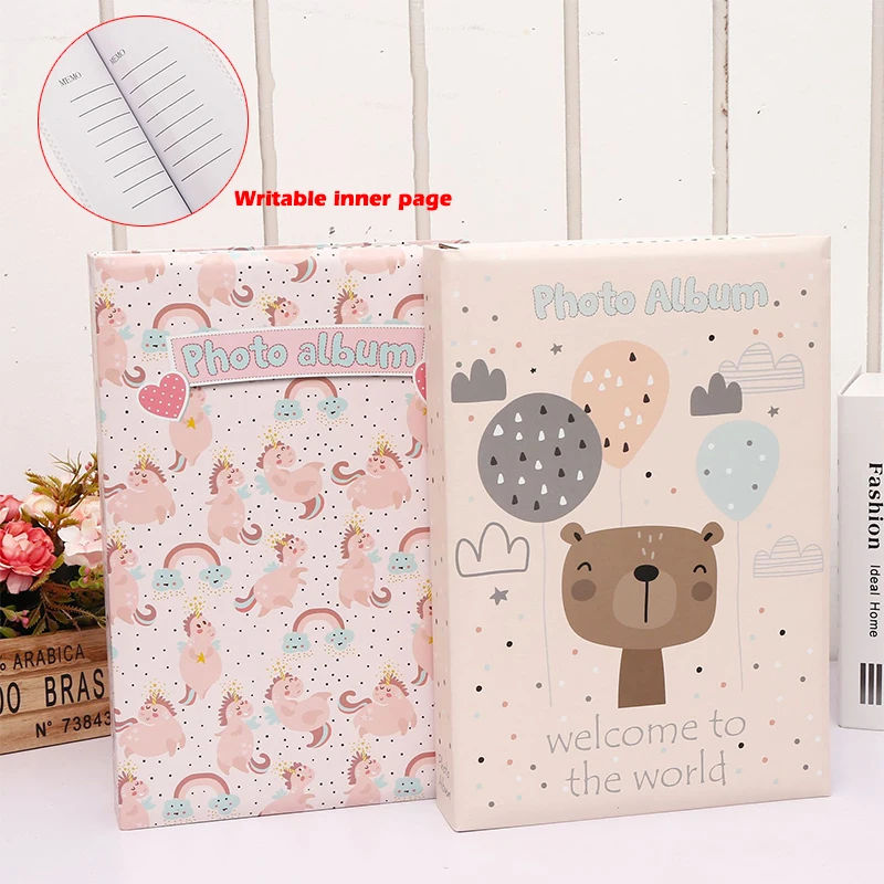 

6 Inch 300pcs Photo Albums Children Growth Memorial Booklet Creative Interleaf Type Home Album Writable Inner Page