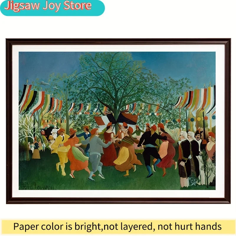 Rompecabezas de fantasía de la selva de Henri Rousseau - Rompecabezas grande de 15x10 pulgadas, desafiante para adultos con vibrante arte de la selva tropical